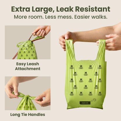 Pogi's Premium Dog Waste Bags with Handles – Extra-Thick, Leak-Proof, Large Size, Fresh Scent, 900 Count
