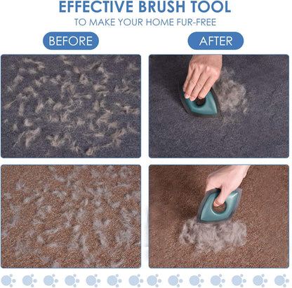 Mini Pet Hair Remover for Home and Vehicle - Professional Fur Removal Brush for Fabric, Furniture, Couch, and Carpet (Green)