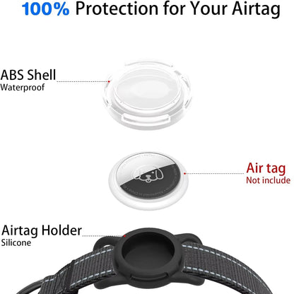 Premium Airtag Dog Collar with Waterproof Case, Reflective Soft Padding, and Adjustable Design for Large Dogs