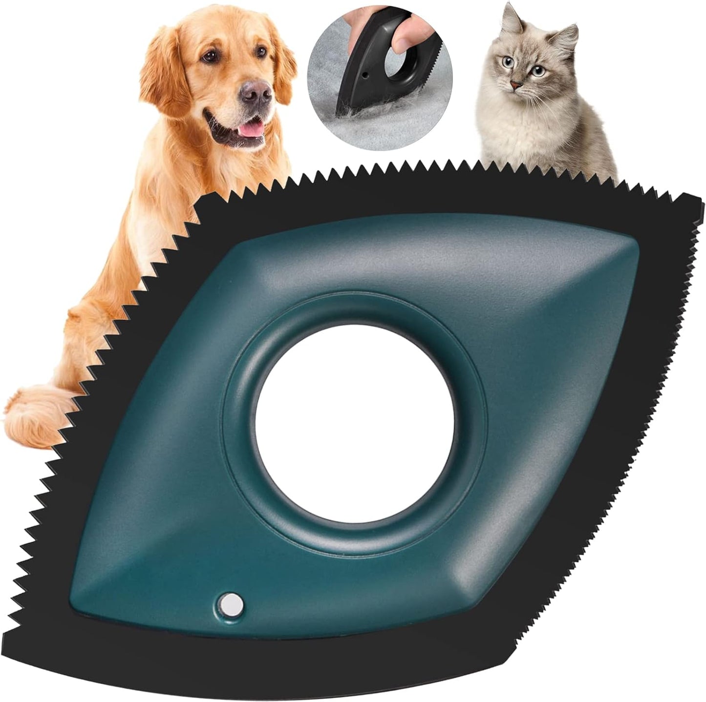 Mini Pet Hair Remover for Home and Vehicle - Professional Fur Removal Brush for Fabric, Furniture, Couch, and Carpet (Green)